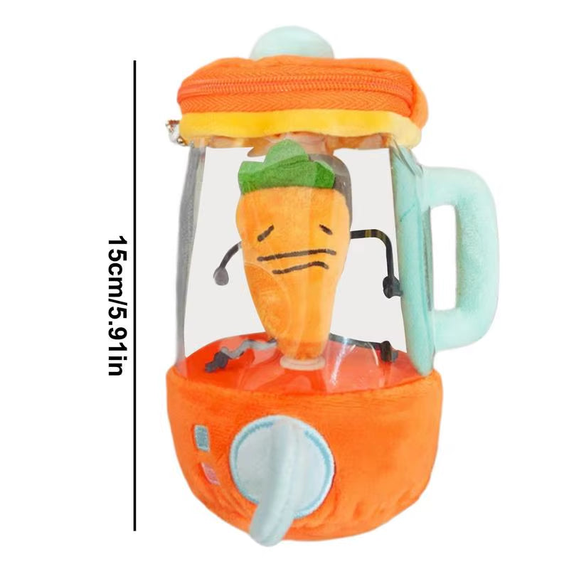 Fun Drawstring Rotating Plush Toy Carrot Blender Plush Pull String Wind-Up Carrot Juicer Plush Toy Interactive